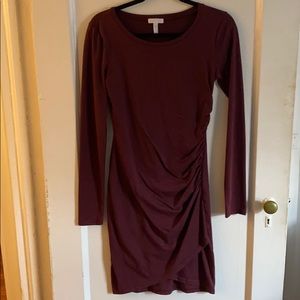 Leith ruched bodycon long sleeved dress
